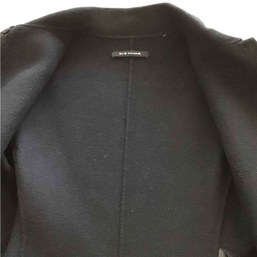 Elie Tahari black coat with snap buttons - Picture 4 of 6